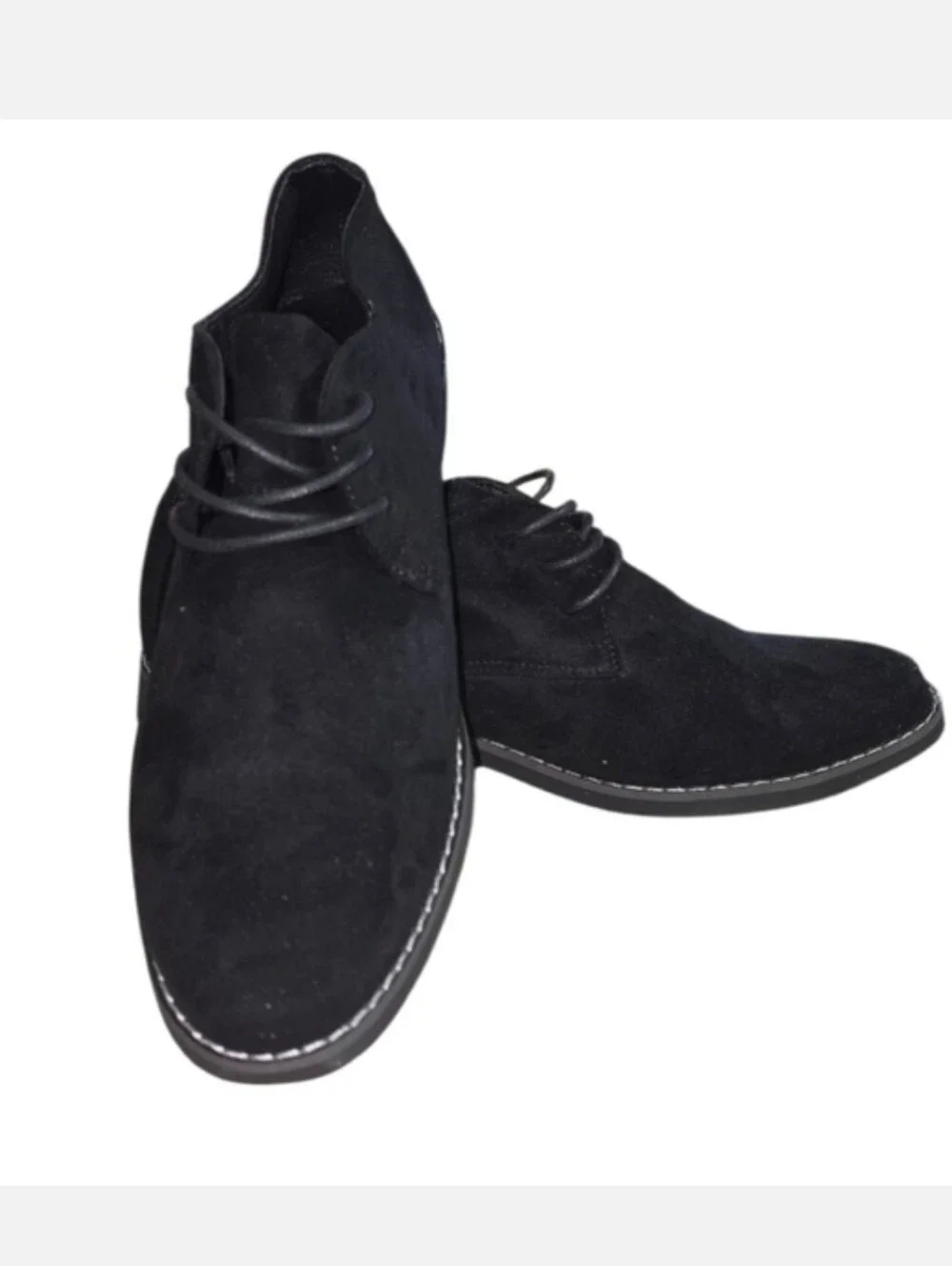 Men's Black Suede Derby Shoes — Elegant Lace-Up Oxfords Size  7.5/40